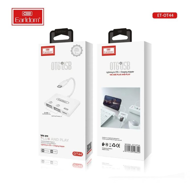 Earldom OTG+USB ET-OT44 2 USB 1 Lightning Charging