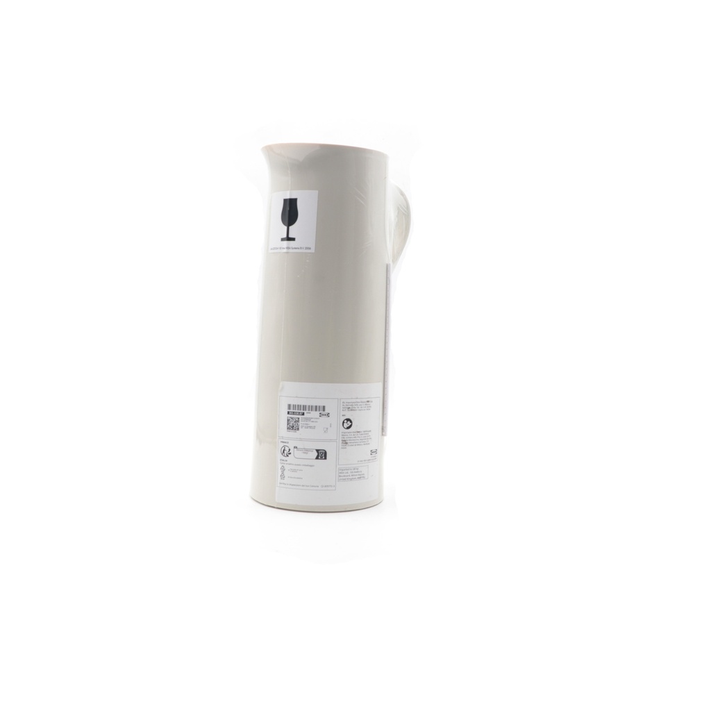BEHÖVD Vacuum flask, beige/red 1 L