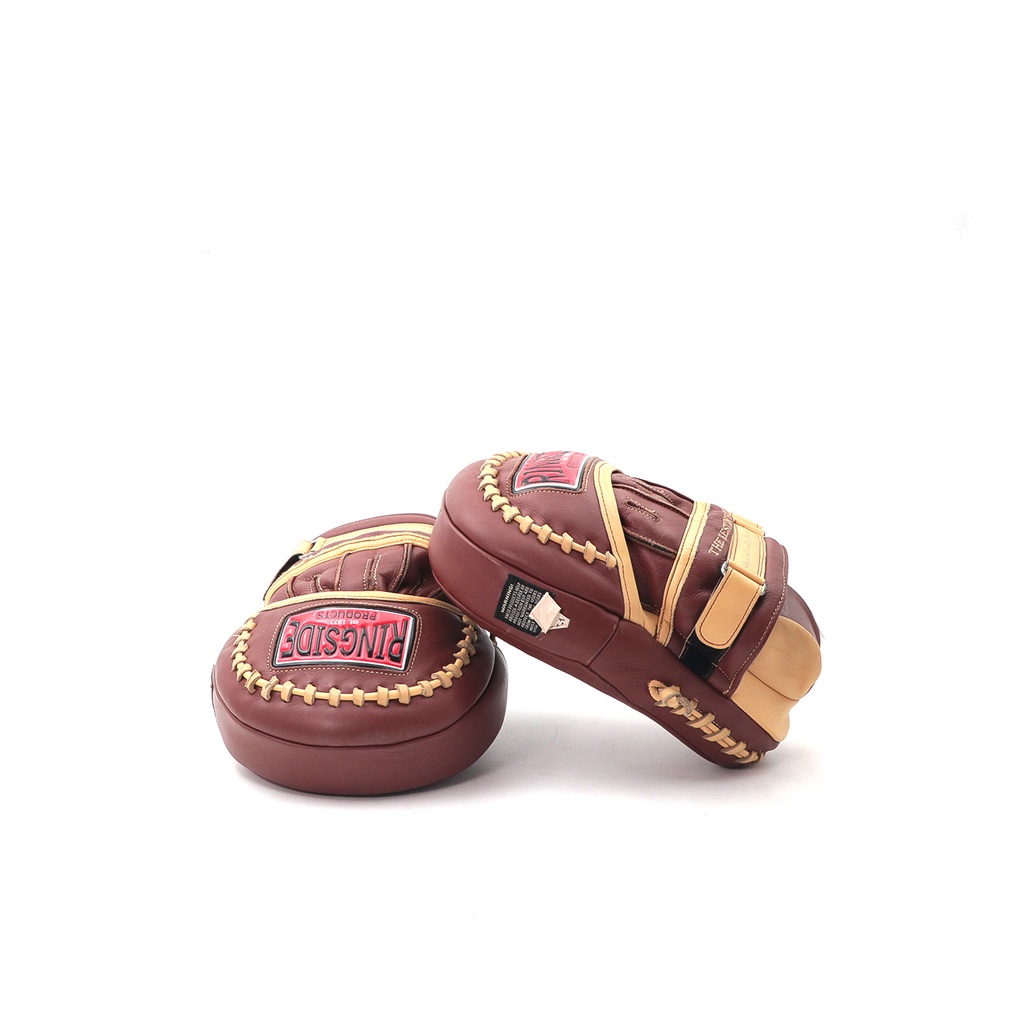 Ringside Heritage Panther Genuine Leather Boxing MMA Punch Mitt Tan 2 Pcs