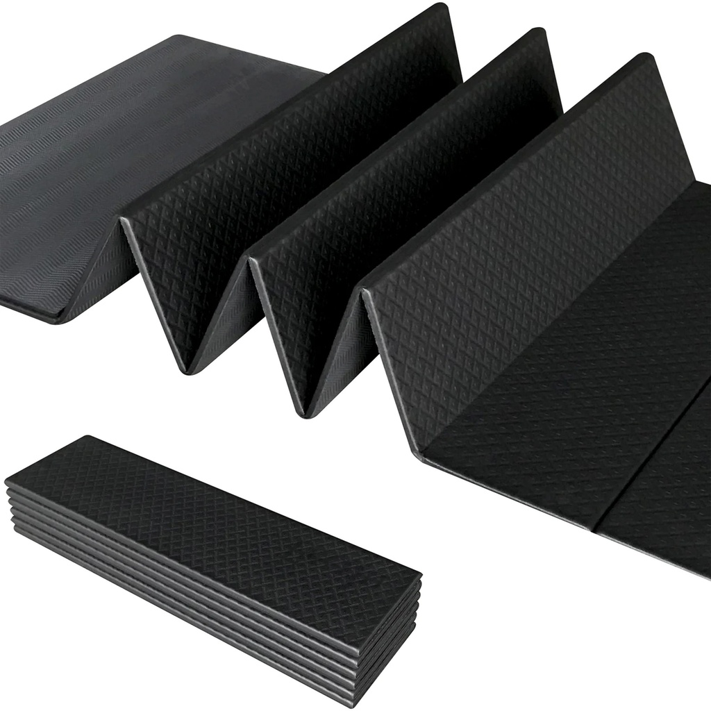 Feetlu Foldable Exercise Yoga Mat 6mm (1/4") - Black/Gray