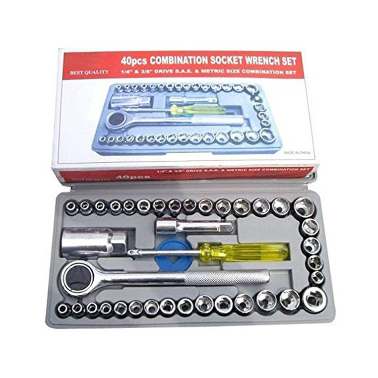 Aiwa Combination Socket Wrench Set, SH-AIWA-40, Grey, 40 Pcs/Set