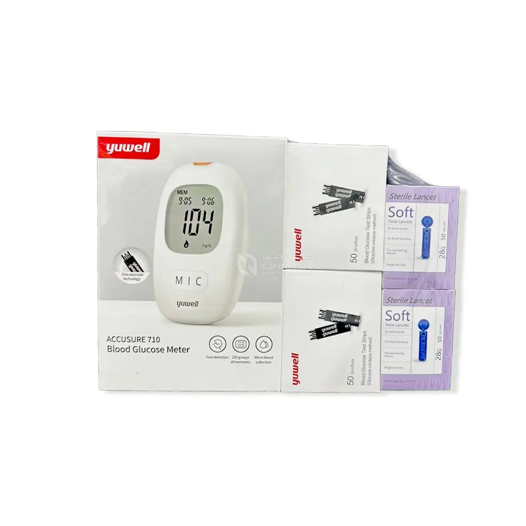 Yuwell Glucometer +50 X 2 Strips+2 Lancet