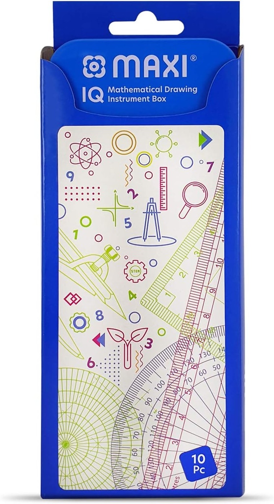 Maxi IQ Metal Geometry Set ,Box of 10pc,Blue