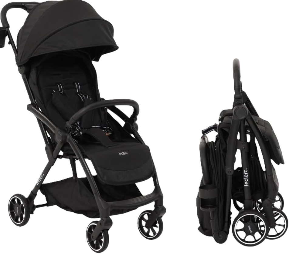 Leclerc Baby – Magic Fold Plus Baby Stroller Foldable and Lightweight Children's Stroller Black