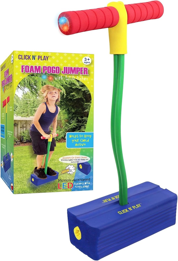Play Foam Pogo Jumper for Kids, Fun and Safe Pogo Stick for Toddlers, Durable Foam and Bungee Jumper