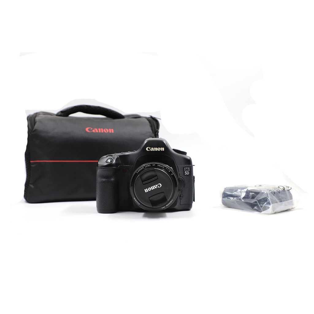 Canon Eos 5D, Canon Lens Ef 50 ,1:1.8 , 25 mm + Pouch + Charger, Doesn’t include Battery