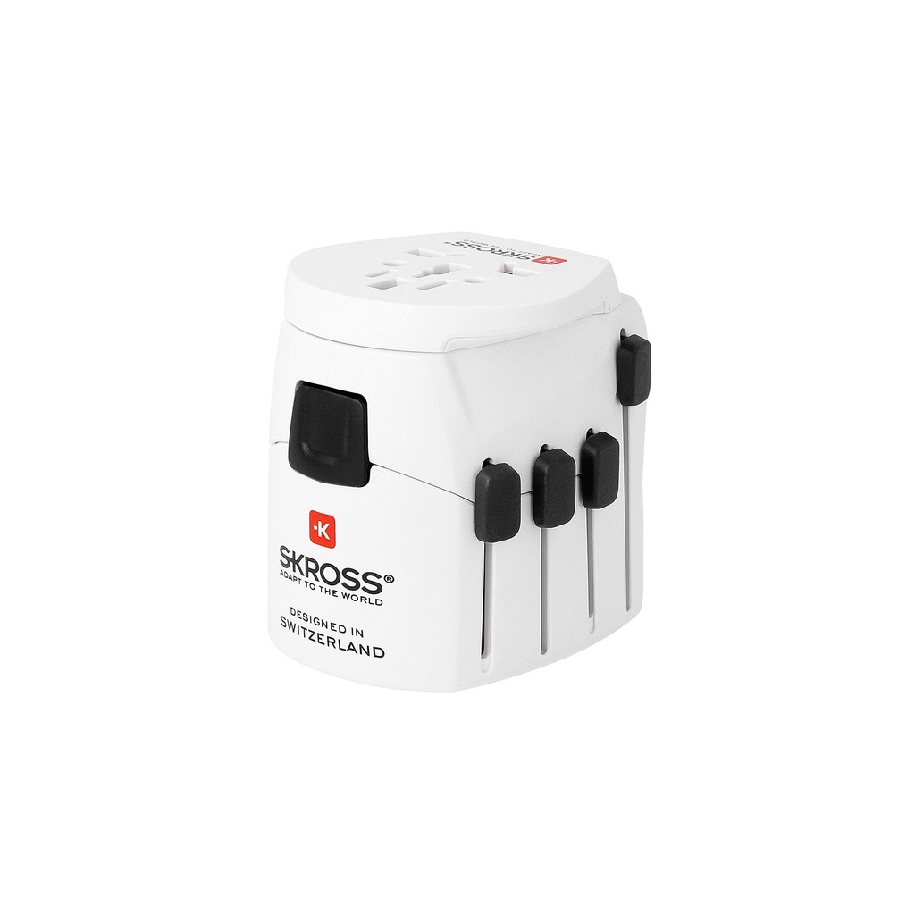 Skross Pro World Travel Adapter With Ground Plugs