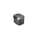 Porodo Dual USB Port Universal Travel Adapter 2.4A - Black | PD-303UTV-BK