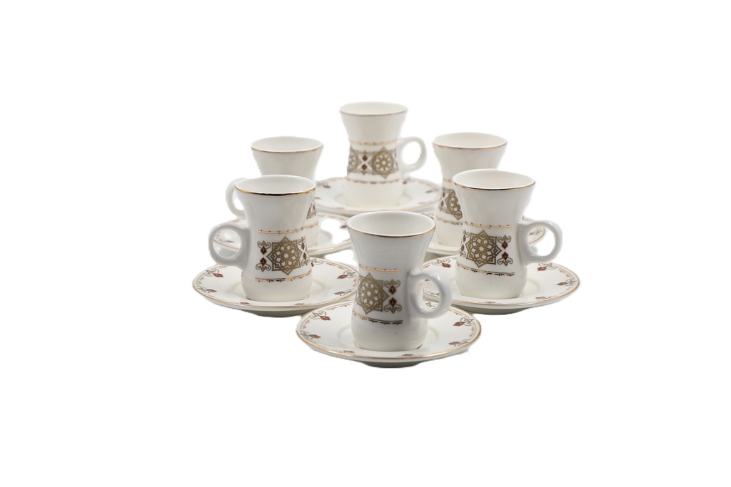 Porceletta Ivory Belly Tea Cup & saucer Set 12 Pcs