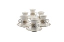 Porceletta Ivory Belly Tea Cup & saucer Set 12 Pcs