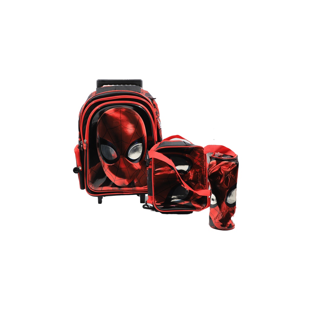 Spider-Man Printed Trolley Backpack with Retractable Handle - 14 inches