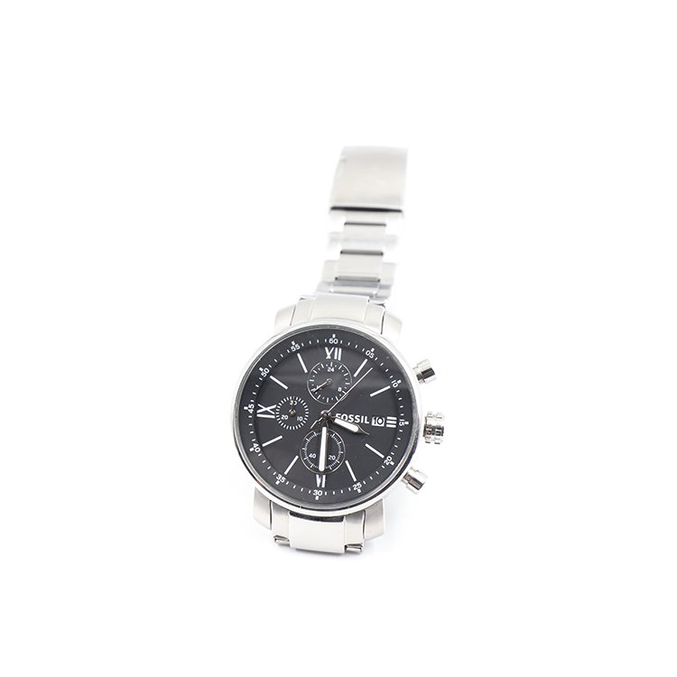 Fossil BQ1000, All Stainless Steel,** Battery Drained**