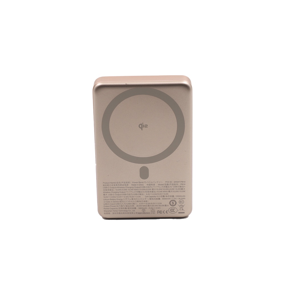 Torras MiniMag Qi2 Power Bank, 10,000mAh Magnetic Battery Pack