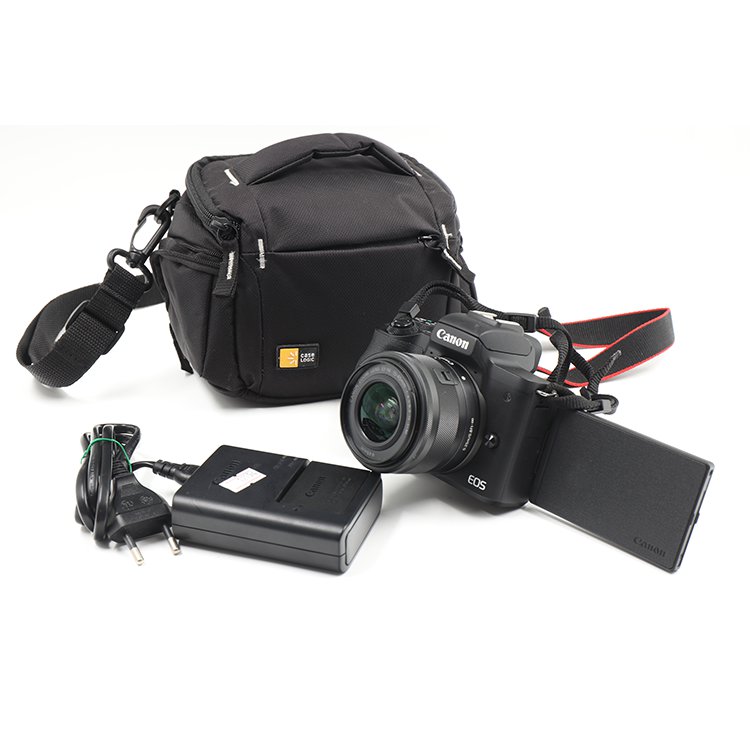Canon Eos M50 MARk II Including a Lens + Sd Card 32 GB + Black Solid Camera Bag