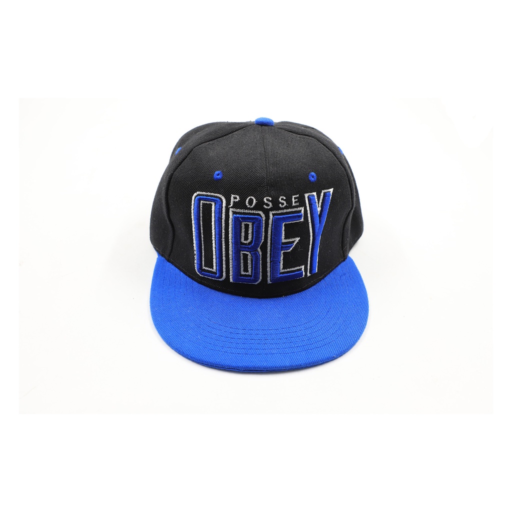 Obey Hat Cap Snap Black and Blue
