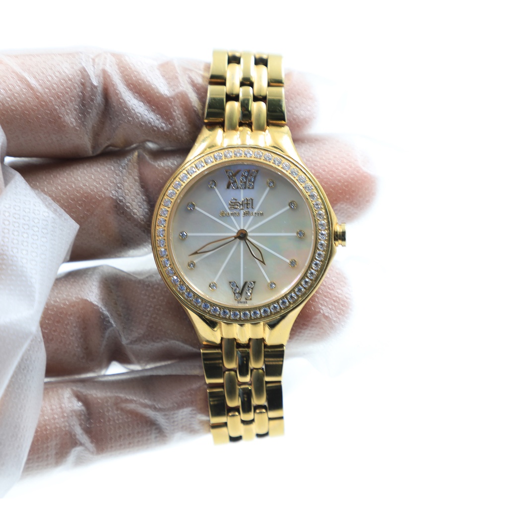Santa Marin 1009 - 24 Watch Stainless Steel Water Resistant, Sapphire Crystal ** Battery Drained ** **Copy **
