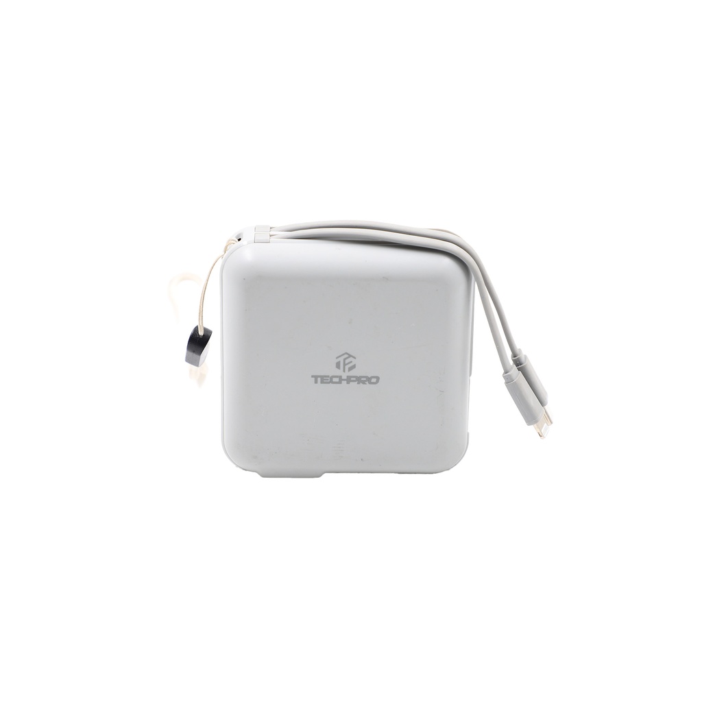 Techpro Power bank 15,000 mAh Built-in Cable BC19 Titanium Gray