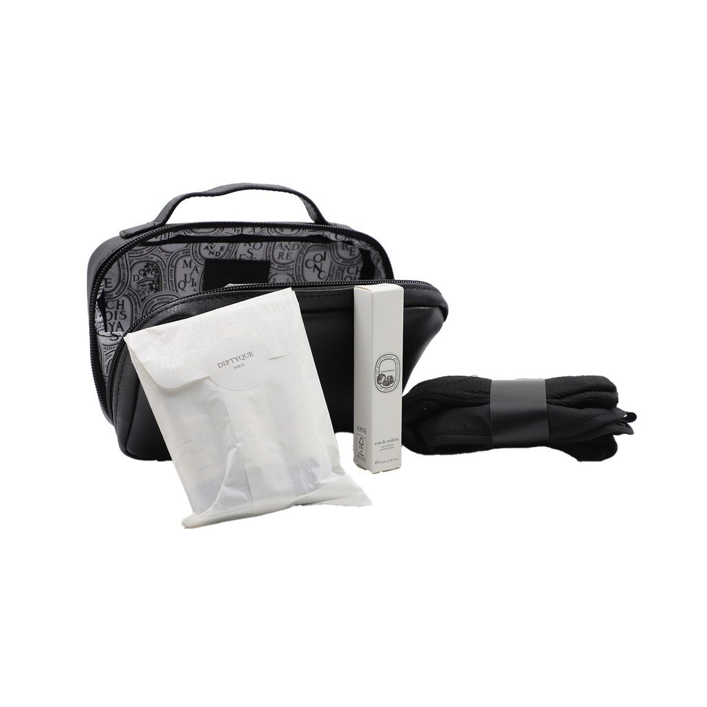 Diptyque  Set Of Socks, Eye band, Eau De Toilette , Face Cream, Body Milk + Pouch