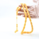 Misbah Kahraman Hajar Wahed 37 Gram broken Top Stone   منك 37 مسباح كهرم حجر واحد مكسور المينا