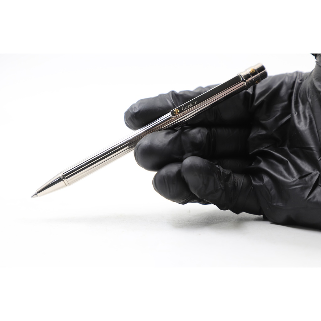 Santos de Cartier ballpoint pen Grey With golden Screws