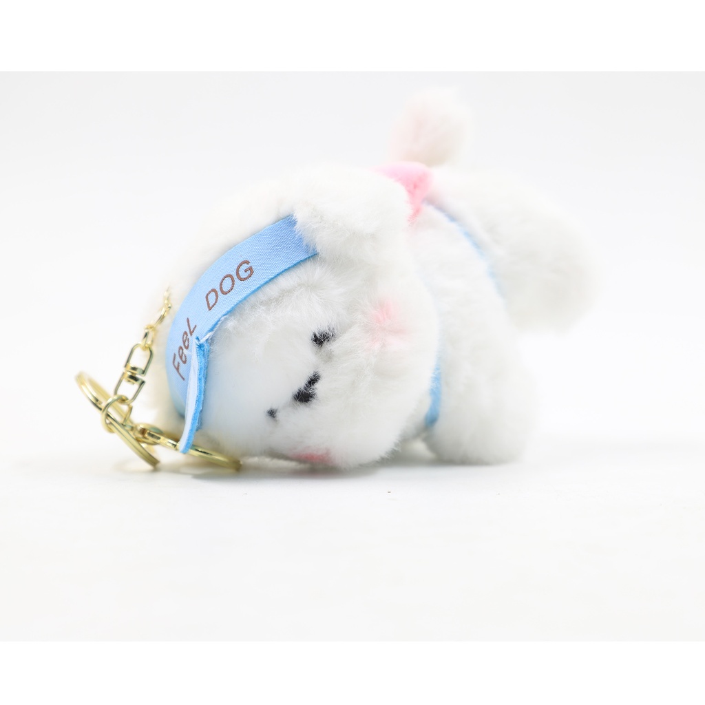 Small White Dogo Plus KeyChain