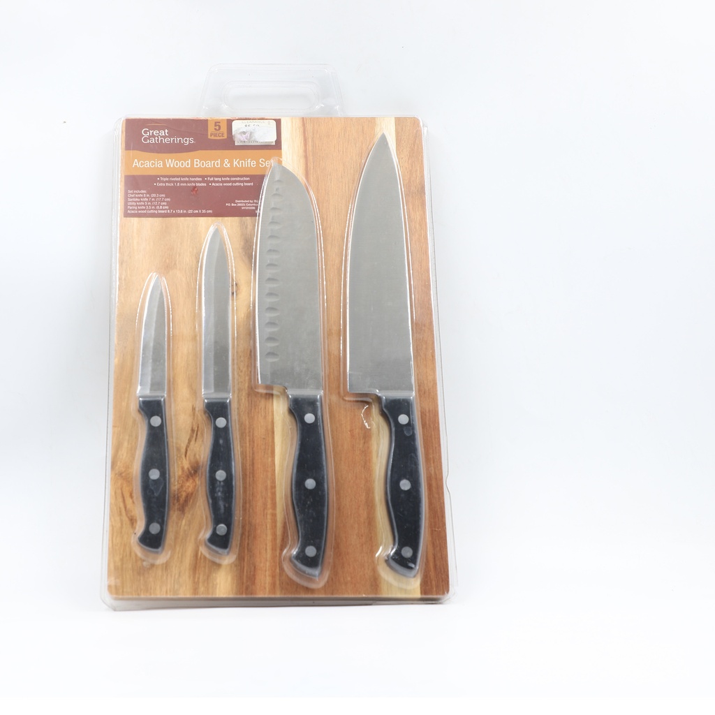 Great Gatherning Acacia Wood Board & Knife Set