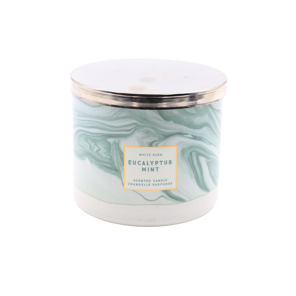 Bath & Body Works White Barn EUCALYPTUS MINT 3 Wick Candle