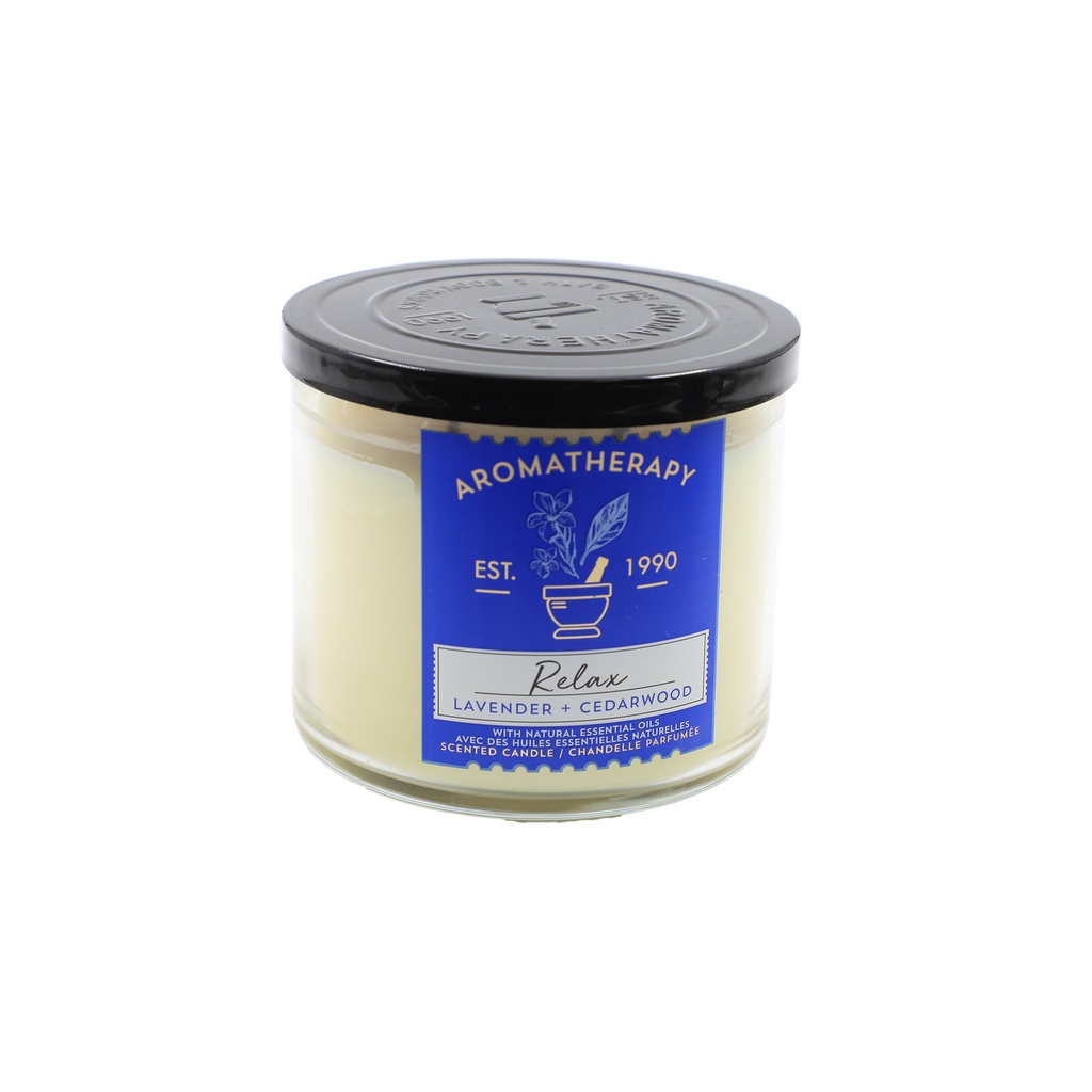 Bath and Body Works 3 Wick Scented Relax Aromatherapy Candle