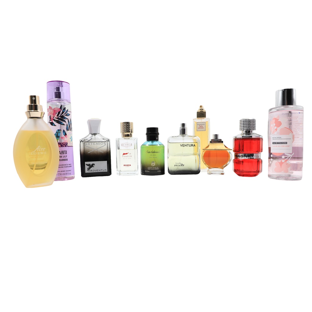 Mix Used Perfumes: Ibrahim Al qurashi, Monoprix, Artemos...