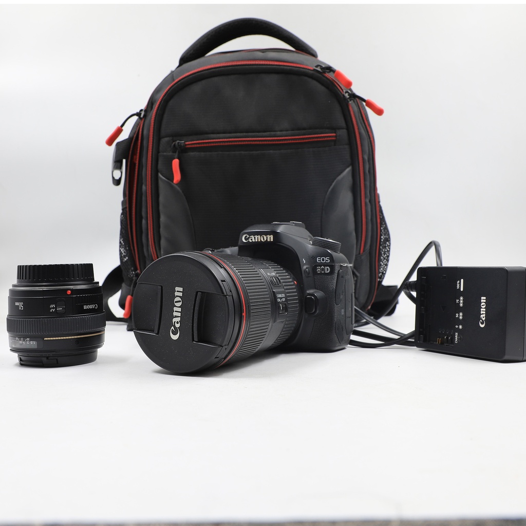 How Much Would A Canon Eos 80D + 16 35 canon lens + Canon Ef 50 mm 1:1.4 Lens + Pouch