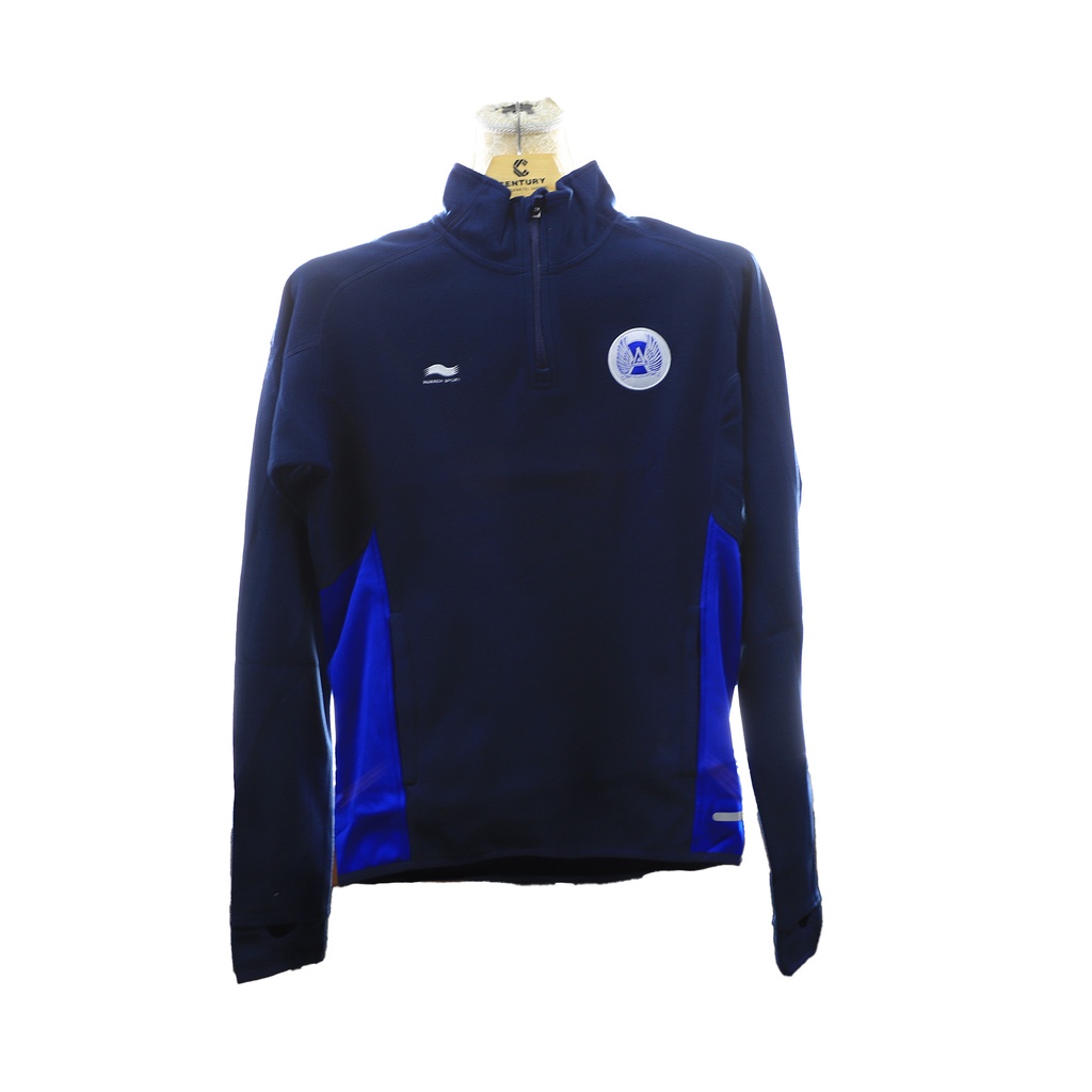 Men's  1/4 Zip Fleece Jacket Dress Blue Size - XS