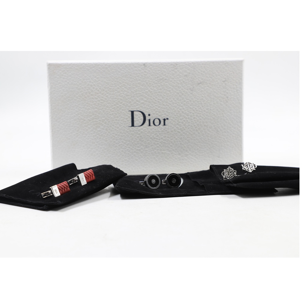 Dior Homme Set Of 3 Unique Cufflinks