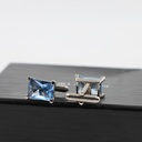 Giorgio Armani Sterling Silver 925 Cufflink With Blue Gem