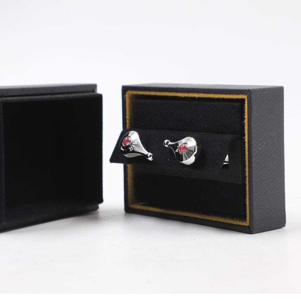 Dunhill Silver Cufflinks 925 Air Ruby