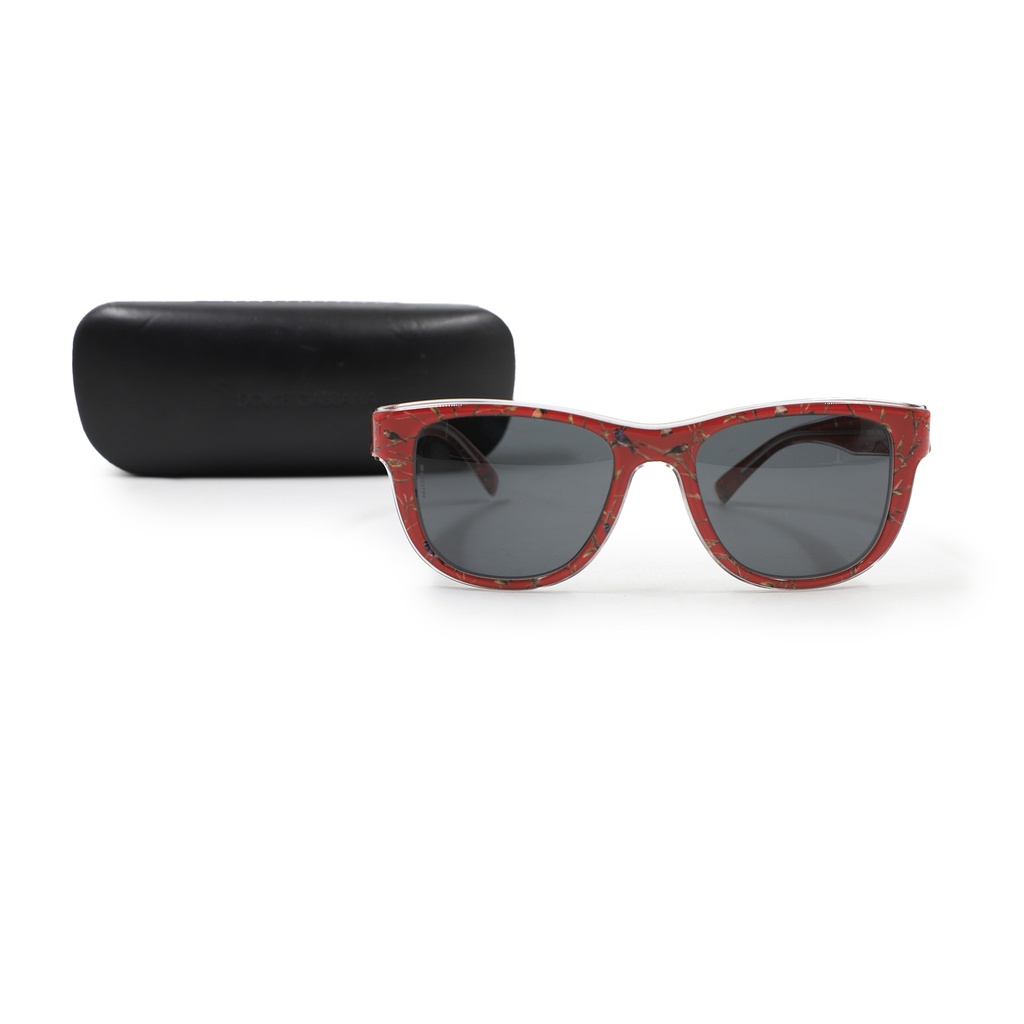 Dolce & Gabbana Red/Black Printed DG 4284 Square Sunglasses Lens With :54, Bridge Width:20