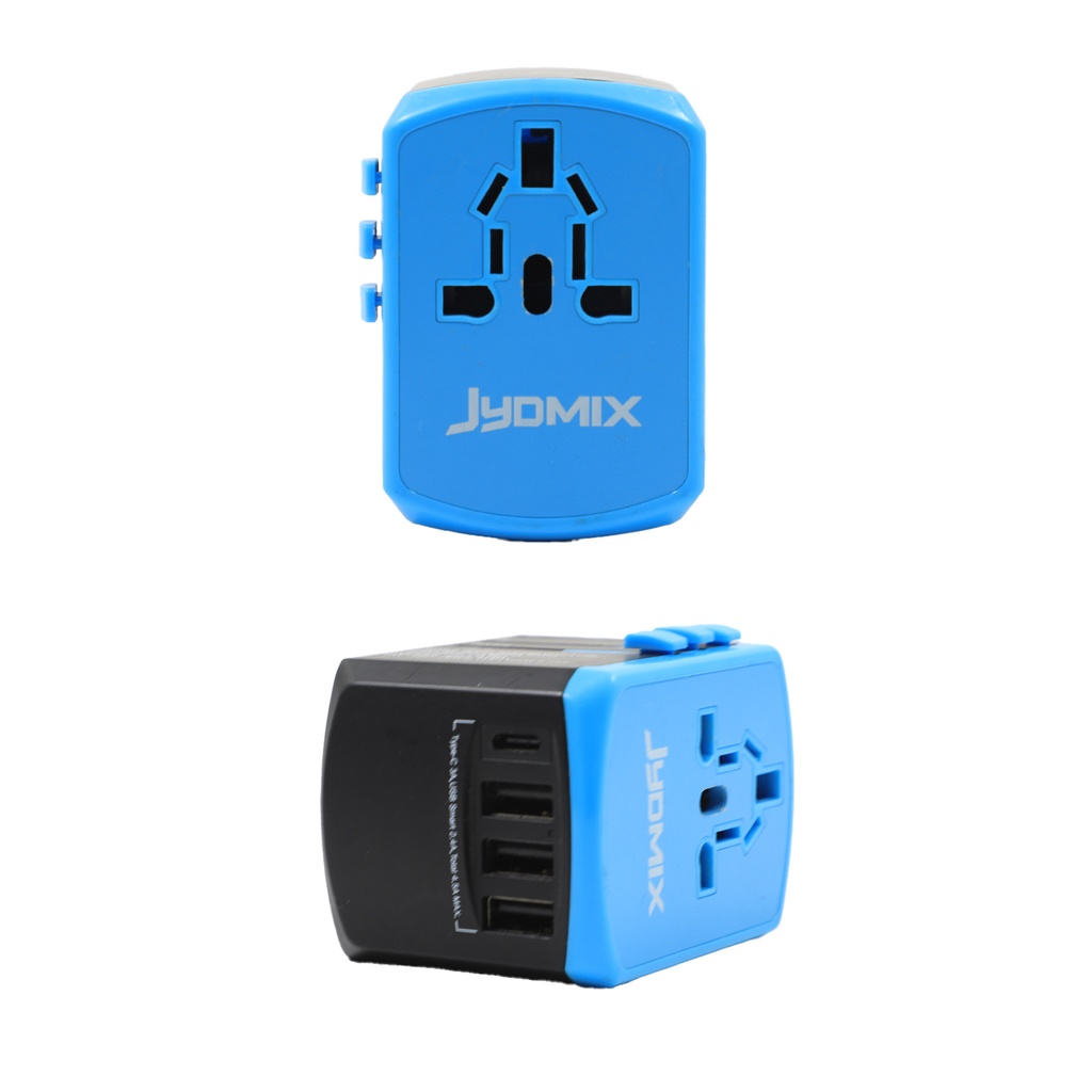 Jydmix All in One Universal USB Travel Power Adapter with 3 USB Port and Type-C