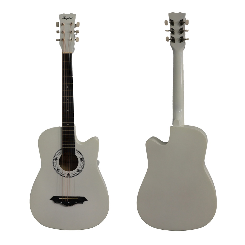 Guitar Jenghai 38C-WH Right hand Acoustic Guitar Kit, With Bag