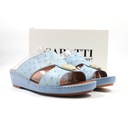Caretti Flo.Memory 6892 Lux Orig.Ostrich ArCtic Gold 3784 Sandal  Color Light Blue Size - 8 ½