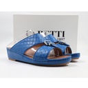 Caretti flo. Lined 1493 Memory Embroid 3 Reef Square Buckle Nickel 1580 Sandal  Color Blue  Size - 10