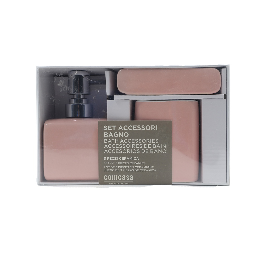 Bagno Set Accessori 3 Pezzi Ceramica