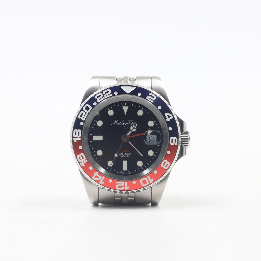 mathey tissot 316l gmt worldwide ** Small Crack On The Magnifying Glass And Top left