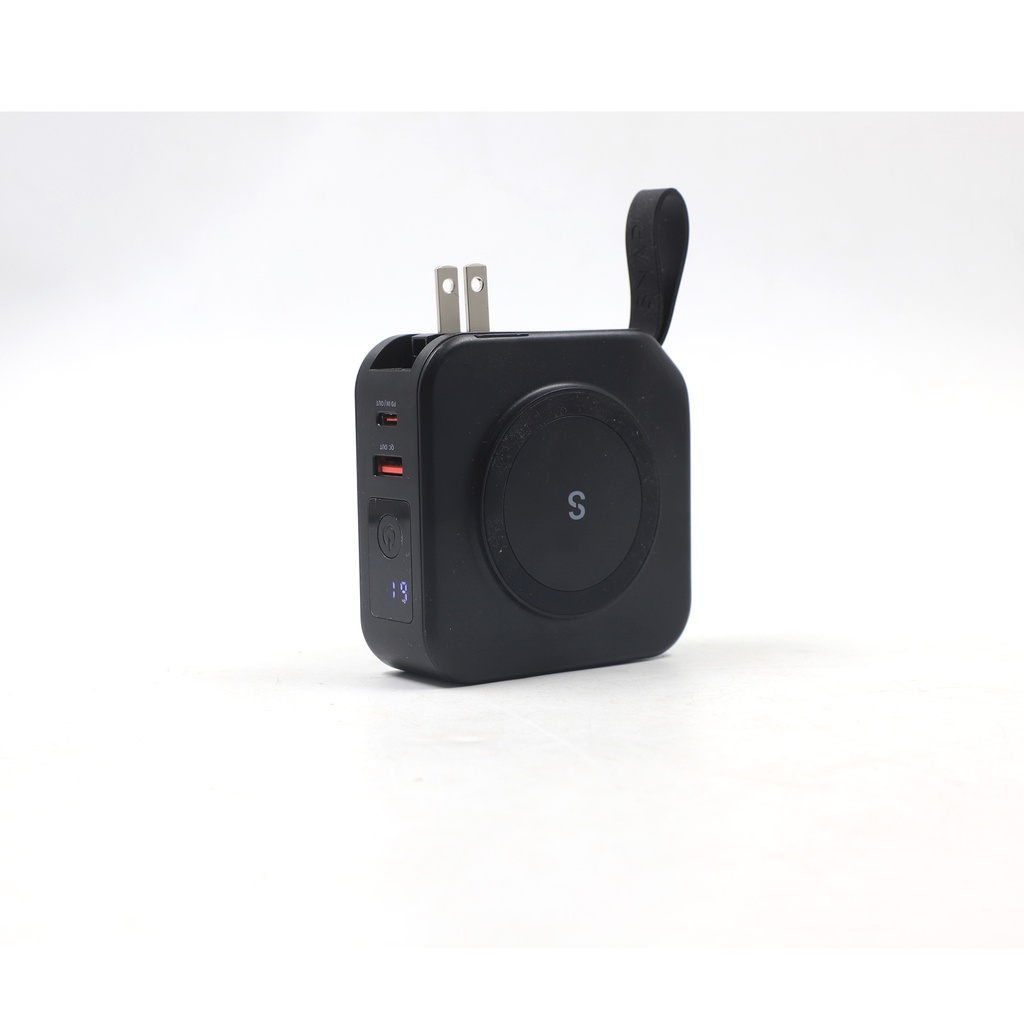PowerPack Universal 5 in 1 Travel Adapter With Power Bank Model : PPU, Battery :10.000 mAh, Fast Wireless Charging