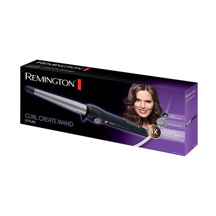 Remington Curl Create Wand Styler, 4X Protection Coating, Anti Static , Ceramic, Tourmaline Ionic, Smooth, Glide coating