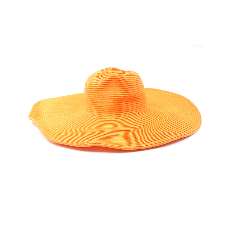 Crochet Composition Of the Fibers Orange Straw Floppy WideHat  paper 100%