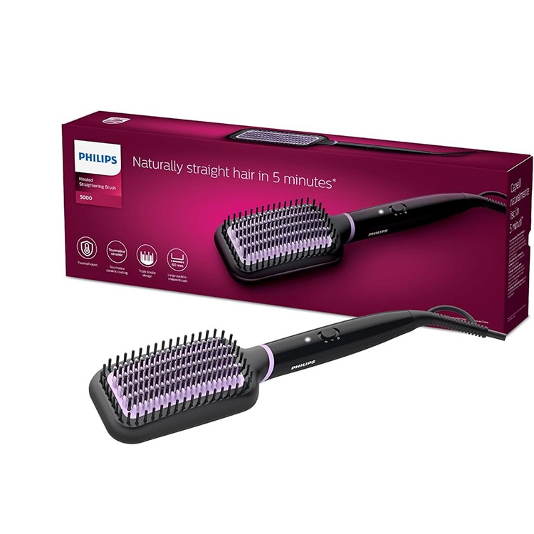 Philips 5000 BHH880 Heated Straightening Brush , Natural Straight Hair In 5 Minutes
