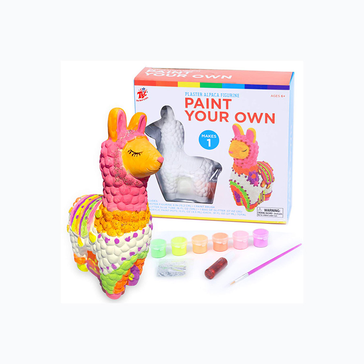 Glitter PLASTER FIGURINE Alpaca