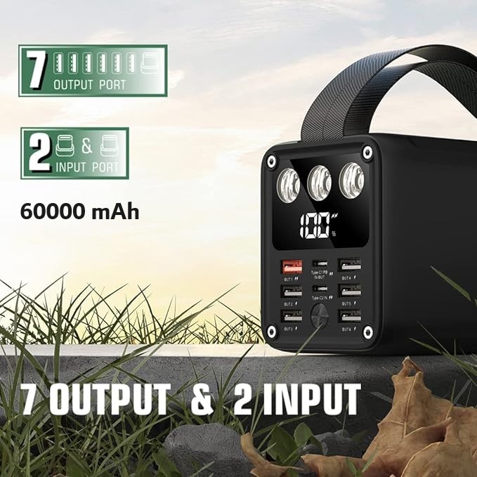60000 mAh Power Bank & Light