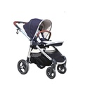 Mamas And Papas Navy Stroller With Holding baby travel bad