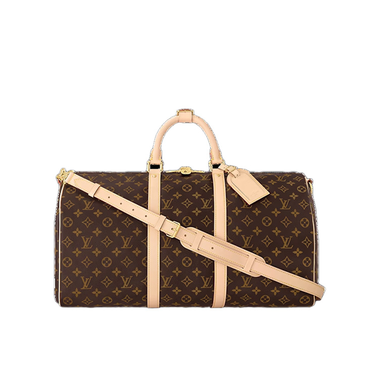 Louis Vuitton Brown Canvas Monogram Keepall 60 Bandouilere Travel Bag ** Fakeimitation **