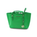Michael Kors Green Leather Large Jet Set Tote Bag